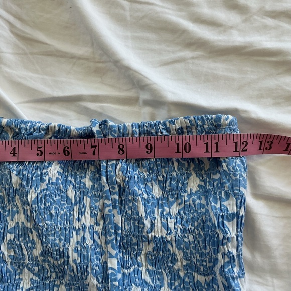 NWOT Blue Ginger Strapless Asymetrical Halter Dress Size Small Blue/White Print - Picture 6 of 7